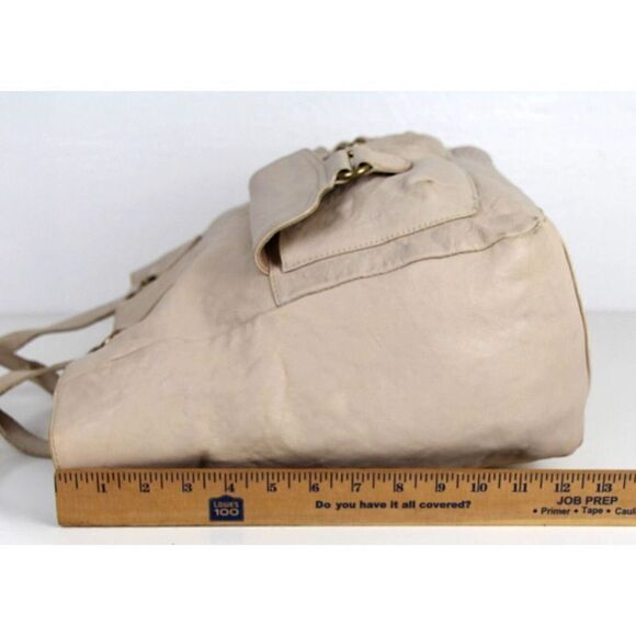 Large HALOGEN BEIGE GENUINE LEATHER HOBO HANDBAG SATCHEL TOTE PURSE - Picture 14 of 15